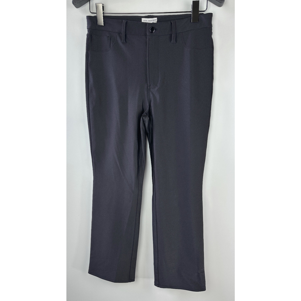 Good American Shine Compression Good Waist Straight Pant Black Womens Size 10 30 - Picture 2 of 9
